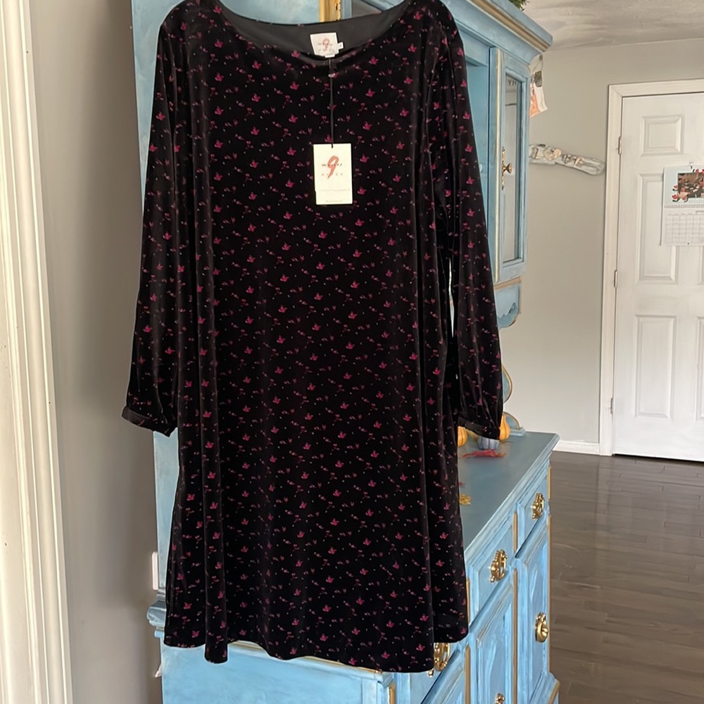 the nines by hatch floral dress velvet swing floral dress XL - Picture 4 of 7